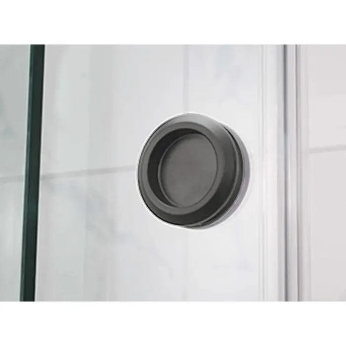 Covey Square Frameless Sliding Adjustable Shower Screen - Gunmetal Grey