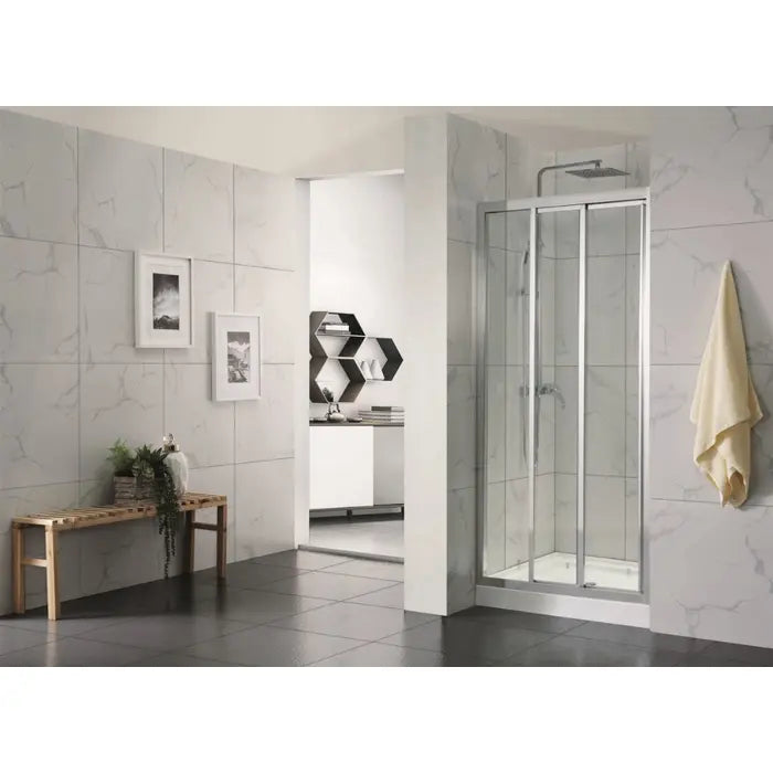 Covey Wall to Wall Framed 3 Panels Doors Sliding Shower Screen - Chrome