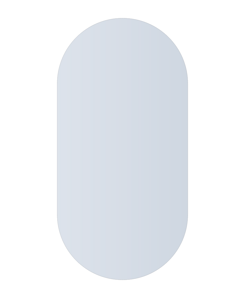 Thermogroup Ablaze Pill Shape Polished Edge Mirror Glue-to-Wall icluding demister