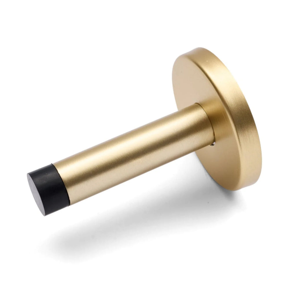 Manovella Wall Mounted Straight Door Stop - Satin Brass