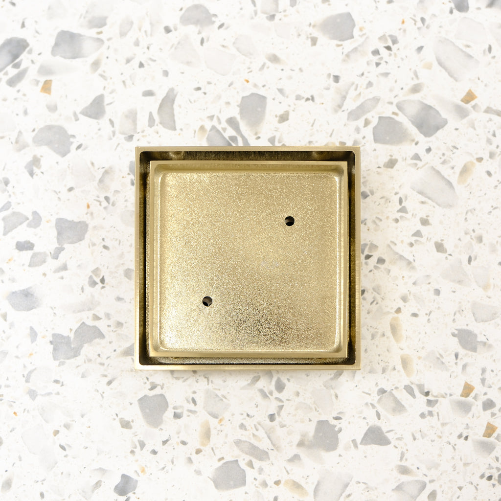 Tile Insert Floor Waste Brushed Gold