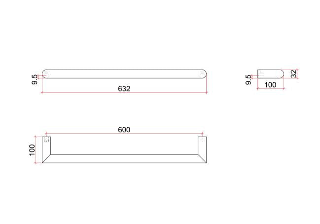 Thermogroup Round Single Bar Heated Towel Rail - Brushed Stainless 632