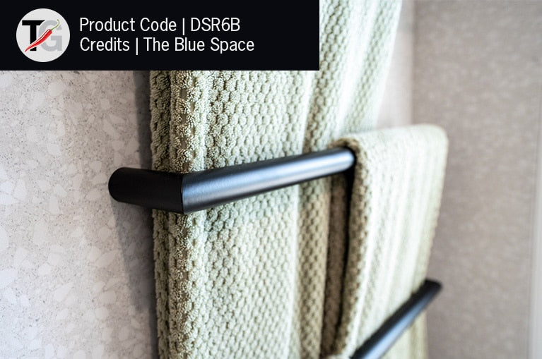 Thermogroup Round Single Heated Towel Rail - Matte Black 632