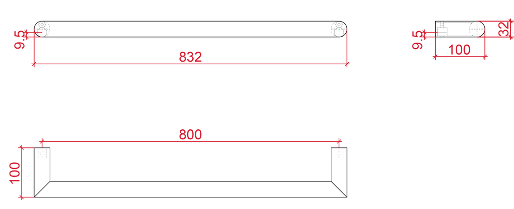 Thermogroup Round Single Bar Heated Towel Rail - Brushed Stainless Steel 832