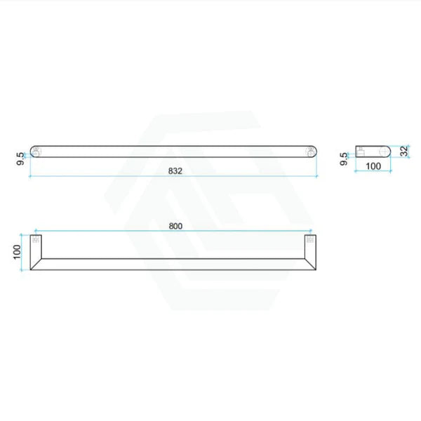 Thermogroup Round Single Bar Heated Towel Rail - Matte Black 832