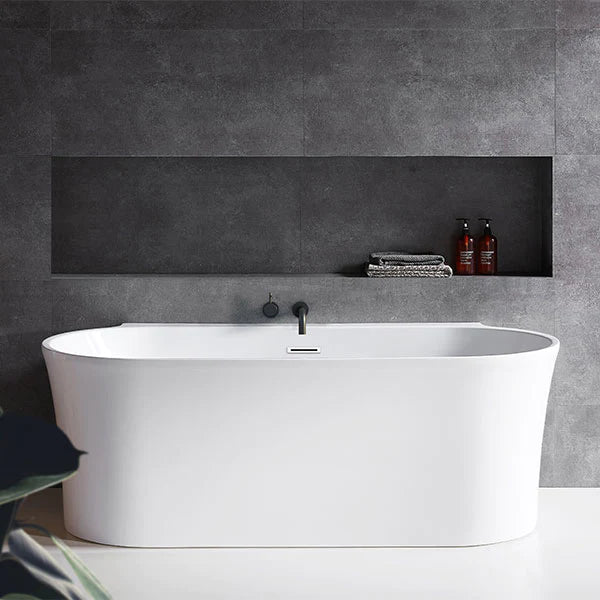 Decina Aurora back to Wall Freestanding Bath - Matte White