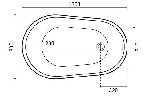 Decina Cosmo Freestanding Bath 1300mm - Gloss White