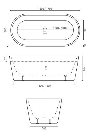 Decina Prezzo Freestanding Bath - Gloss White