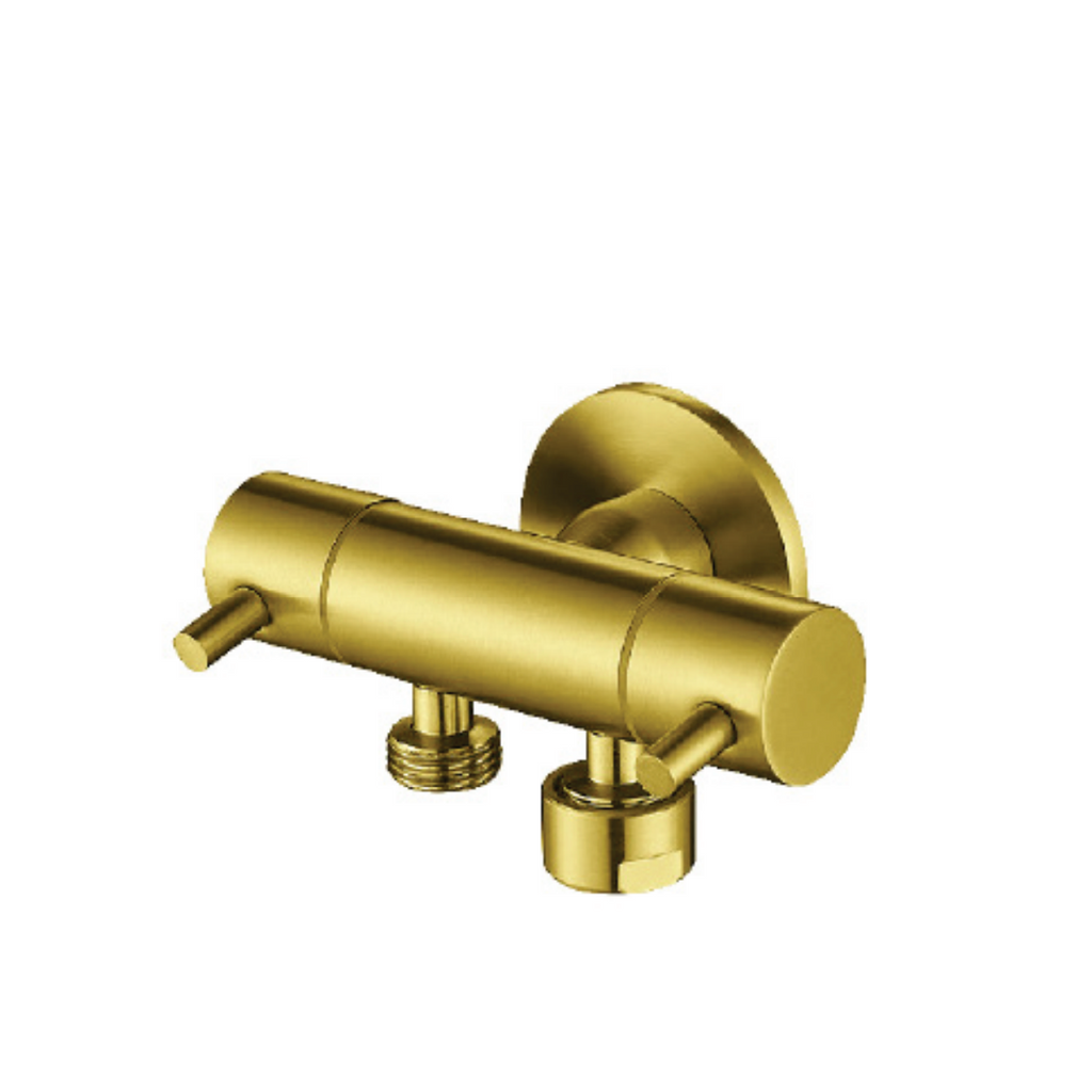 Dual Control Toilet Bidet Mini Cistern Cock - Gold