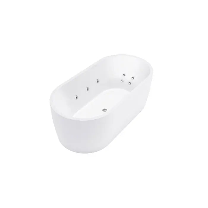 Decina Elisi Freestanding Spa Bath 14 Jets 1700mm - Gloss White