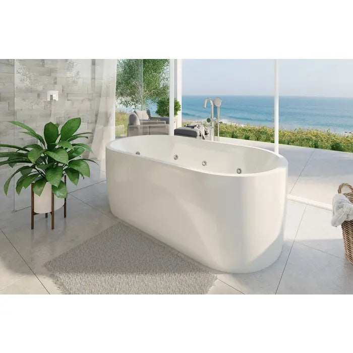Decina Elisi Freestanding Spa Bath 14 Jets 1700mm - Gloss White