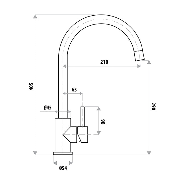 Elle Project Gooseneck Stainless Steel Sink Mixer