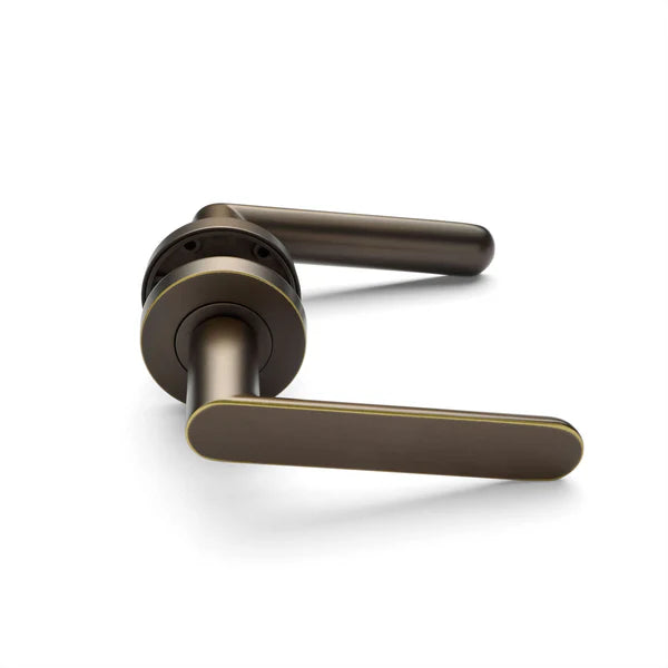 Manovella Passage Door Handle - Fairhaven - Aged Brass