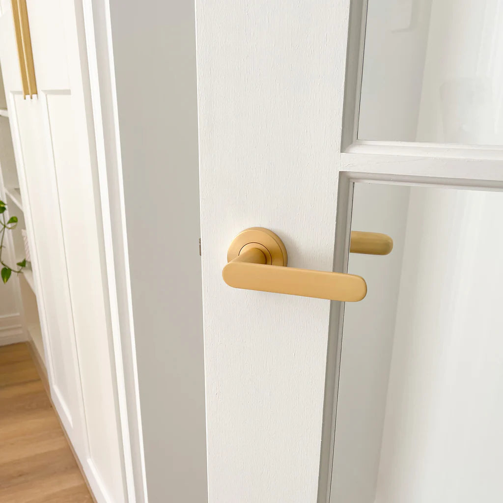 Manovella Passage Door Handle - Fairhaven - Satin Brass