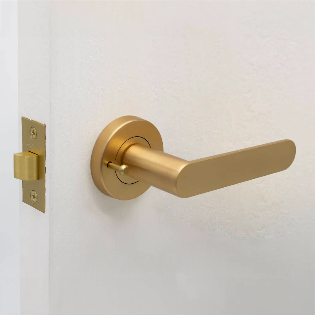 Manovella Privacy Door Handle - Fairhaven - Satin Brass