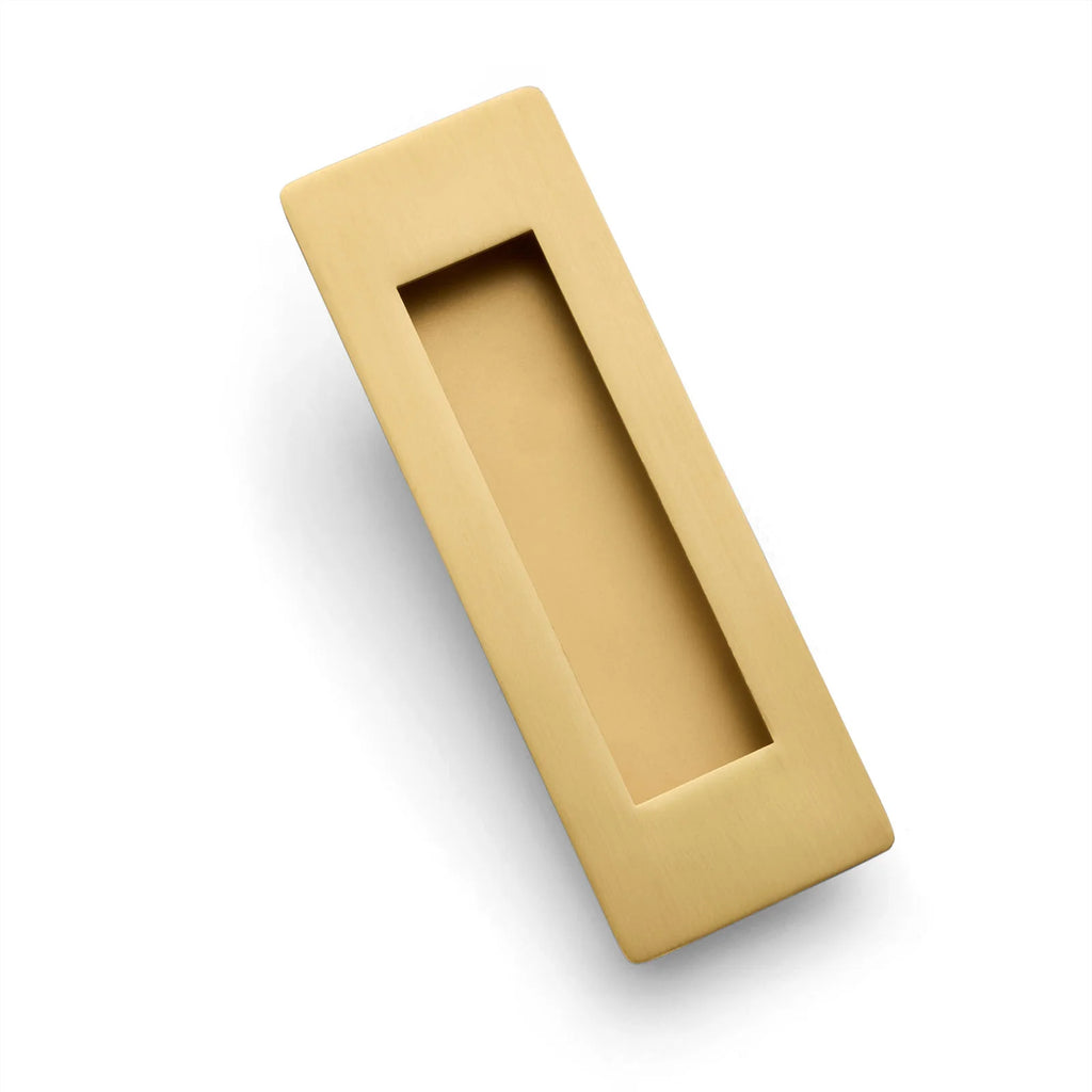 Manovella Sliding Door Flush Pull 120mm x 40mm - Satin Brass