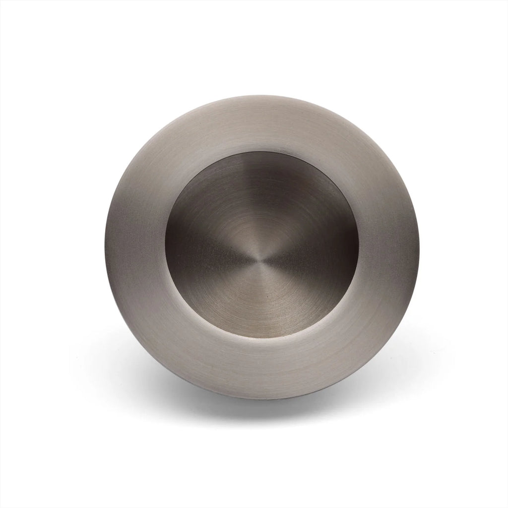 Manovella Sliding Door Round Flush Pull 65mm - Brushed Nickel