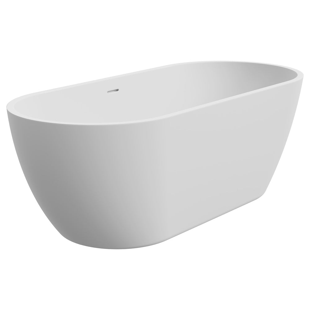 Fienza Koko Freestanding Acrylic Bath with Overflow - Matte White