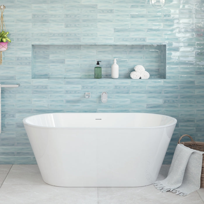 Fienza Austin Freestanding Acrylic Bath with Overflow 1500mm - Gloss White
