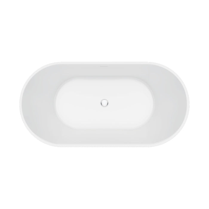 Fienza Eleanor Fluted Freestanding Acrylic Bath with Overflow 1500mm - Gloss White