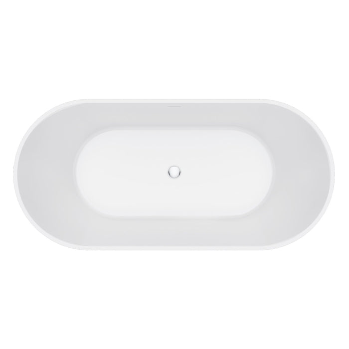 Fienza Eleanor Fluted Freestanding Acrylic Bath with Overflow 1700mm - Gloss White