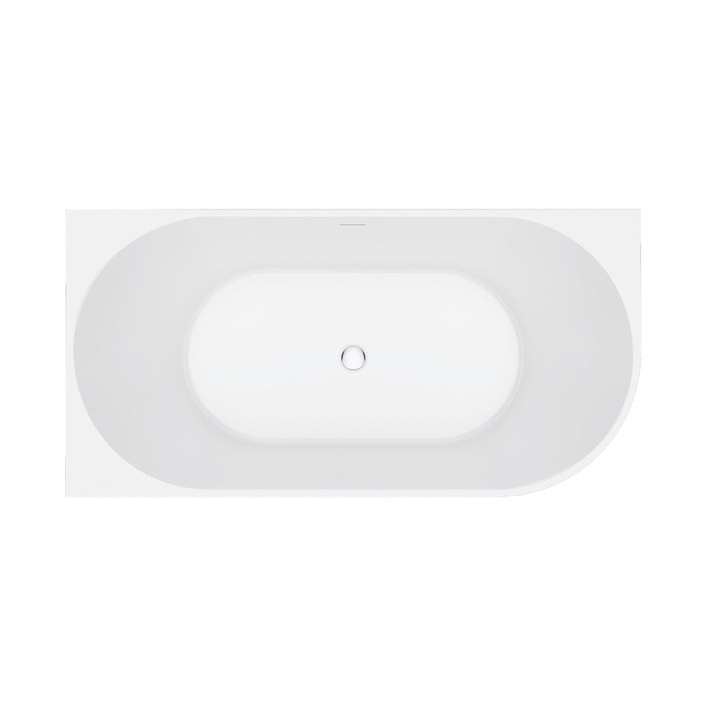 Fienza Eleanor Fluted Acrylic Corner Bath 1500mm - Gloss White