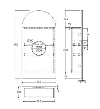 Fienza Arch Mirror Cabinet