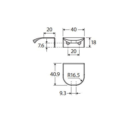 Fienza Edge Curved Pull Handle - Matte White