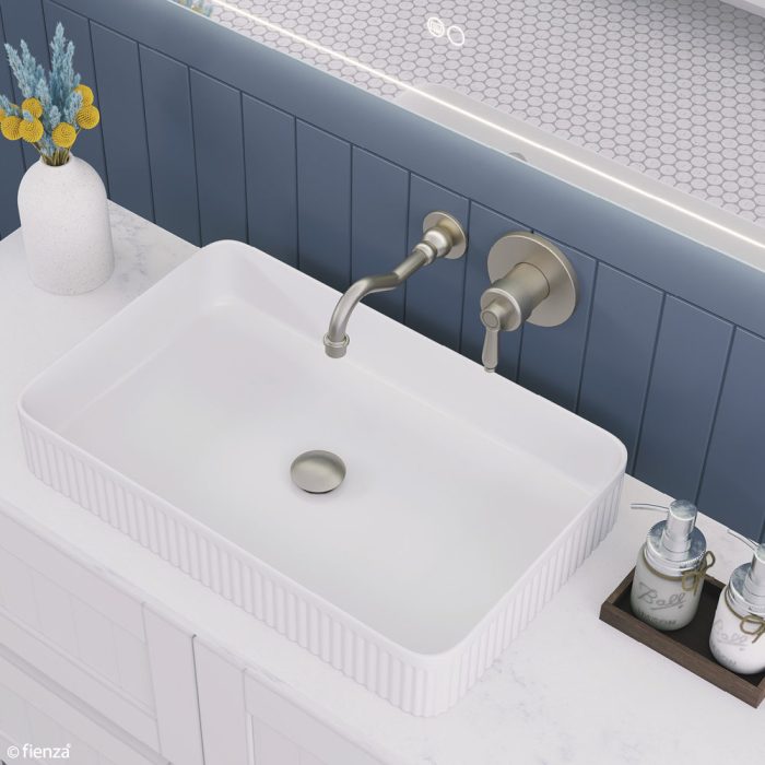 Fienza Eleanor Wall Basin/Bath Mixer Set - Brushed Nickel