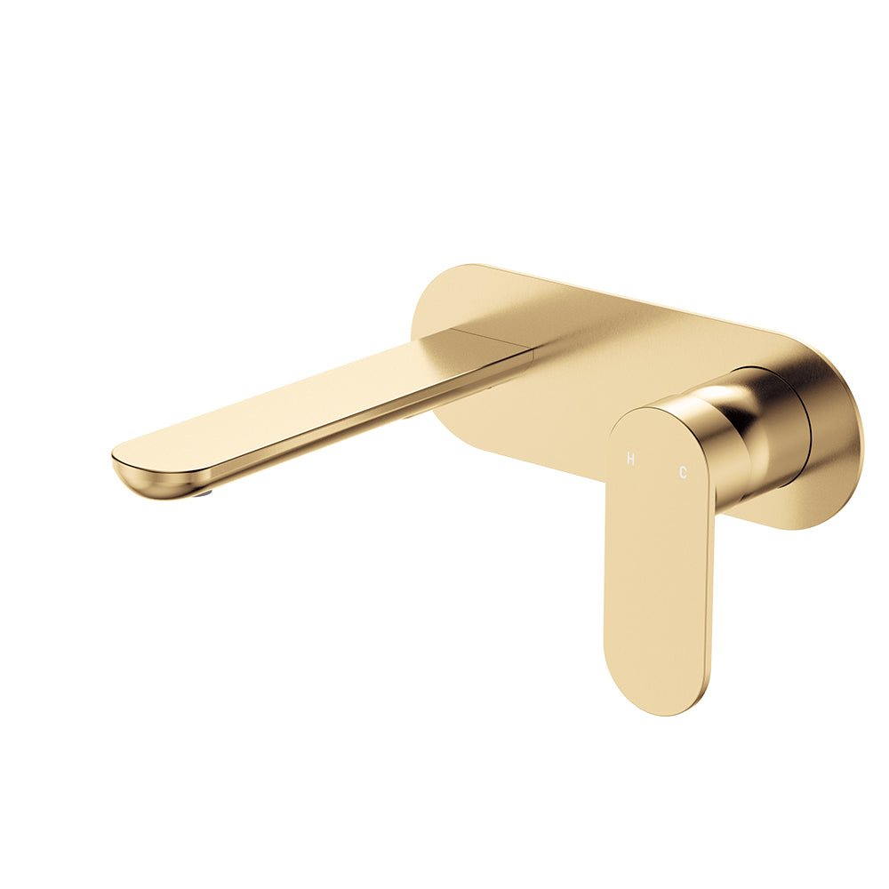 Fienza Empire Slim Basin/Bath Wall Mixer Set Oval Plate - Urban Brass