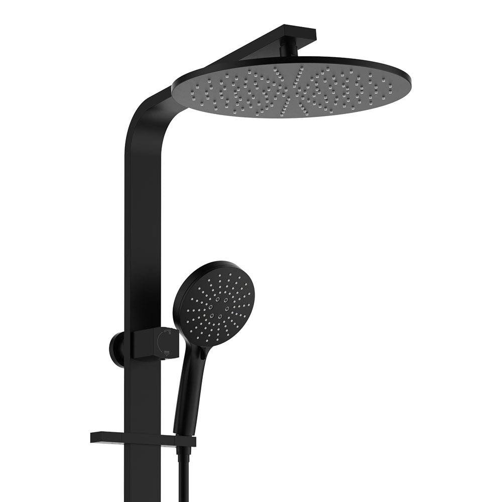 Fienza Empire Slim Deluxe Twin Shower - Matte Black