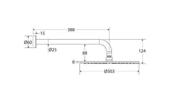 Fienza Empire Slim Shower Arm Set - Urban Brass