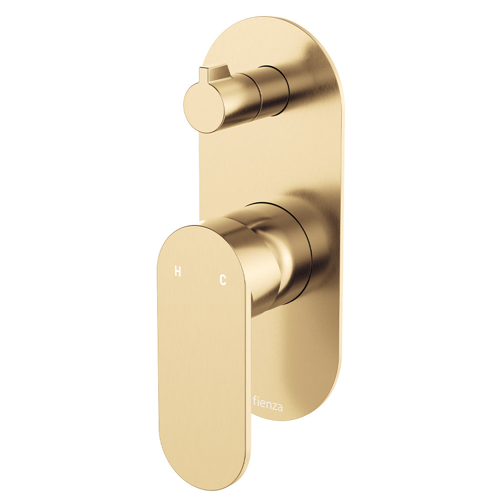 Fienza Empire Slim Wall Diverter Mixer Large Oval Plate Vertical - Urban Brass