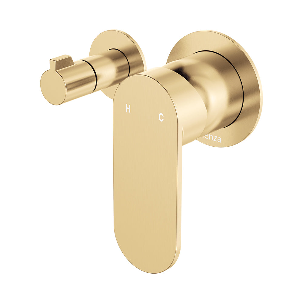 Fienza Empire Slim Wall Diverter Mixer Small Round Plates Horizontal - Urban Brass