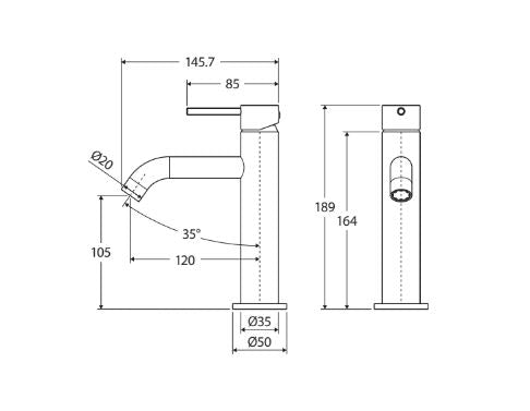 Fienza Kaya Basin Mixer - Matte White