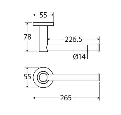 Fienza Kaya Hand Towel Rail / Roll Holder - Brushed Copper