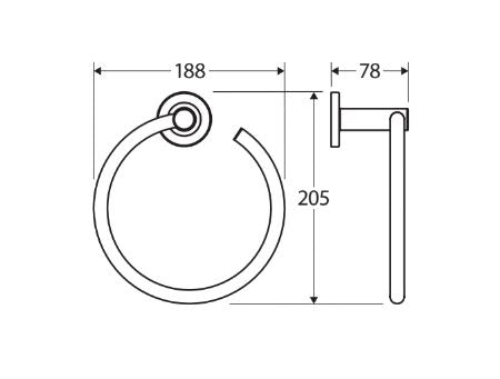 Fienza Kaya Hand Towel Ring - Matte White