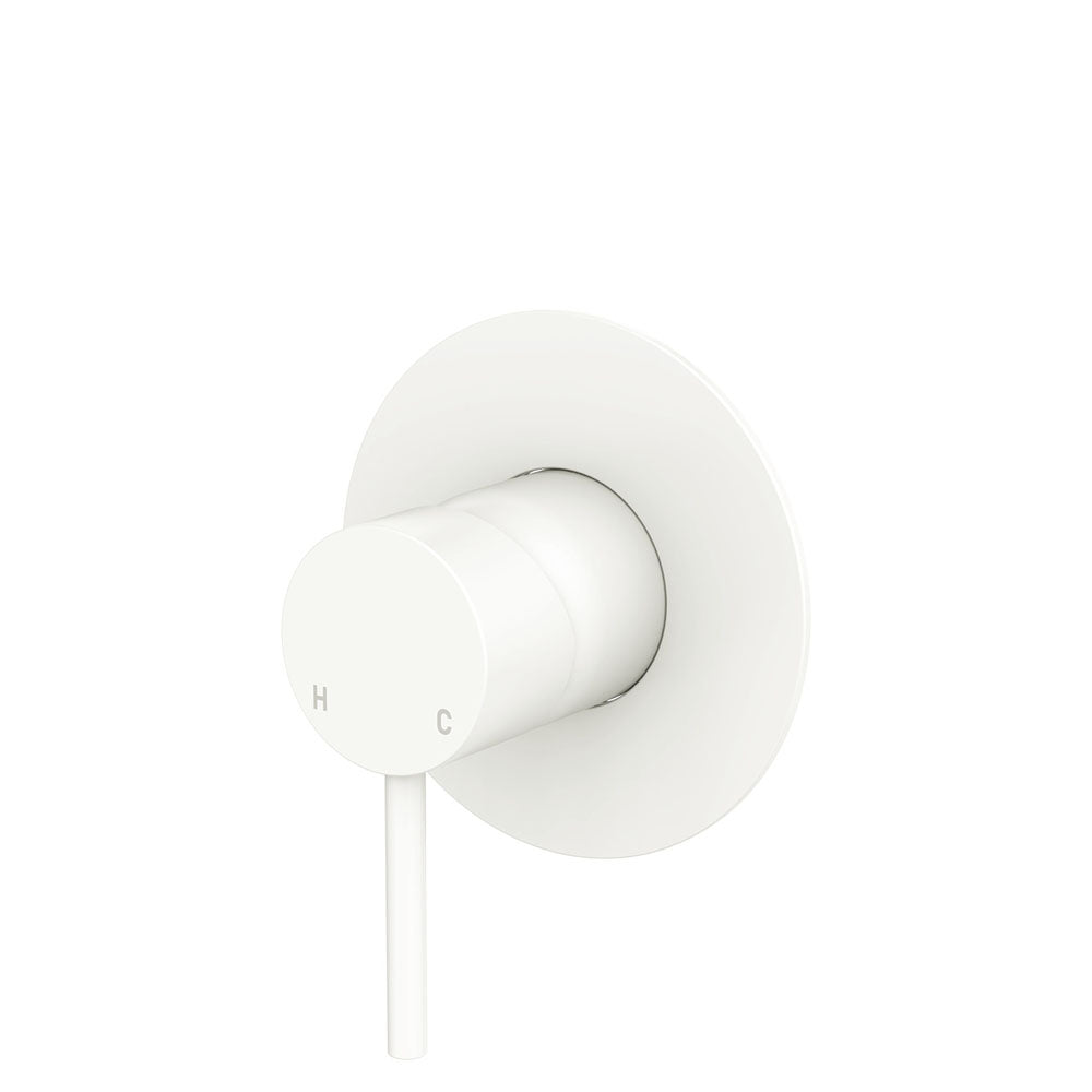 Fienza Kaya Large Round Plate Wall Mixer - Matte White