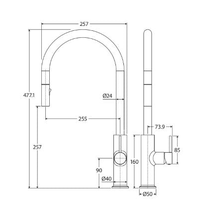 Fienza Kaya Pull Out Sink Mixer - Matte White