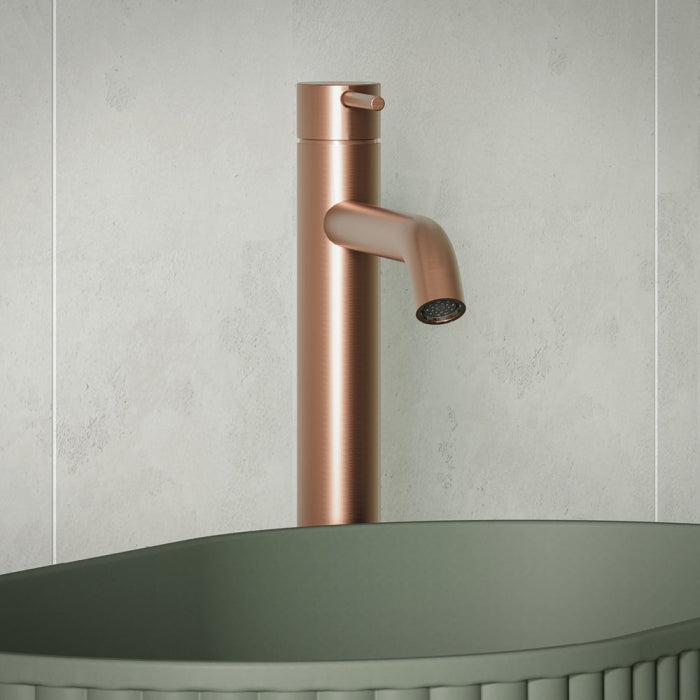 Fienza Kaya Tall Basin Mixer - Brushed Copper