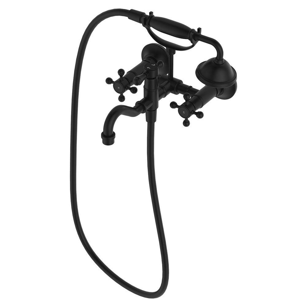 Fienza Lillian Exposed Bath Tap Set with Hand Shower - Matte Black
