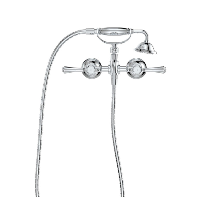 Fienza Lillian Lever Exposed Bath Tap Set with Hand Shower - Chrome