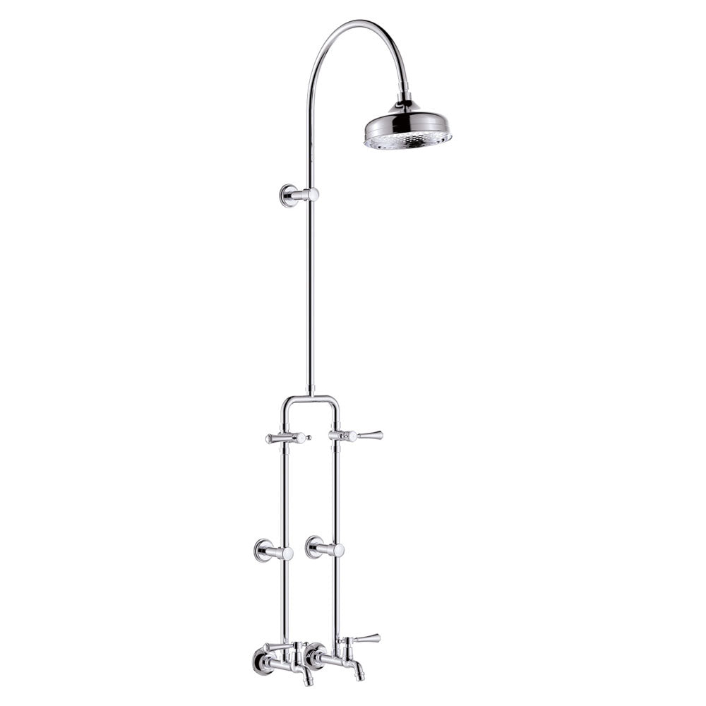 Fienza Lillian Lever Exposed Rail Shower & Bath Set - Chrome