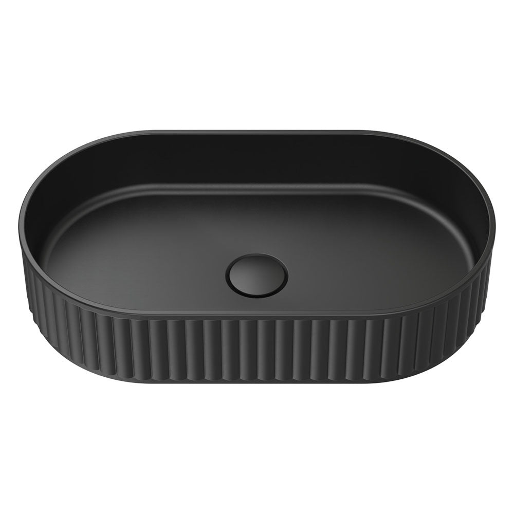 Fienza Minka Pill Solid Surface Above Counter Basin - Matte Black