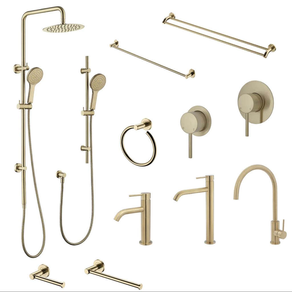 Fienza Kaya Tapware Shower Accessories Bathroom Package - Urban Brass