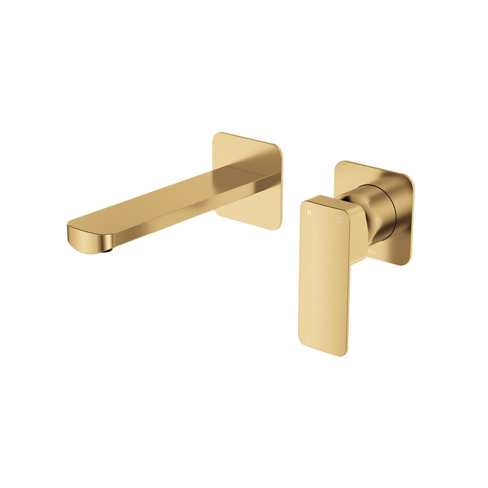 Fienza Tono Square Plates Outlet, Basin/Bath Wall Mixer Set - Urban Brass