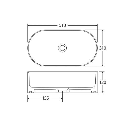 Fienza Aluca Pill Above Counter Basin - Gloss White