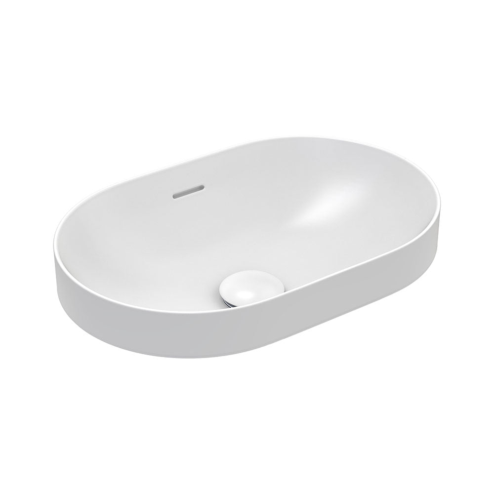 Fienza Aluca Pill Ceramic Semi-Inset Basin - Matte White