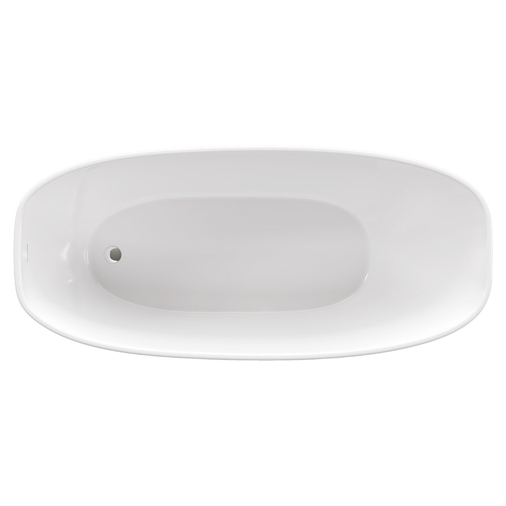 Fienza Athenia Freestanding Acrylic Bath with Overflow 1700mm - Gloss White