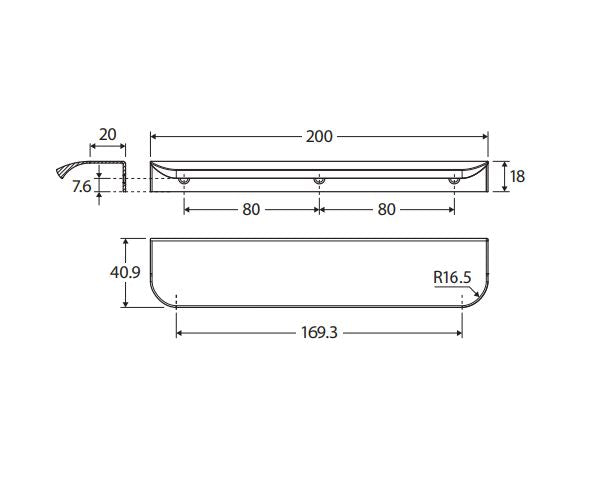 Fienza Edge Curved Pull Handle - Matte White
